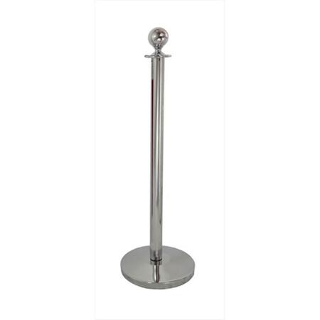 VIC CROWD CONTROL 12 in. Domed Base Crown Mirror Stainless Steel Post with Crown Post Ring 1613